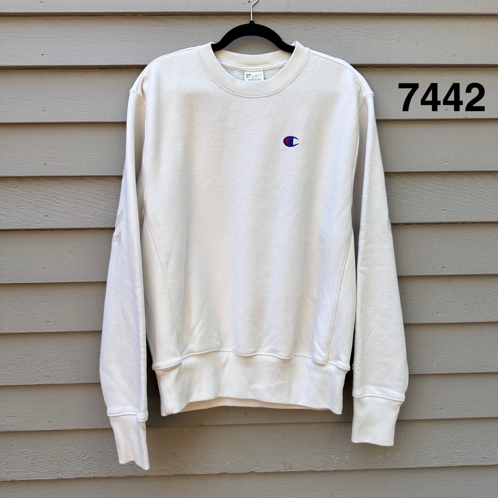 Champion Reverse Weave Pacific Sunwear 1980 Cream Sweatshirt Mens Medium W2590S